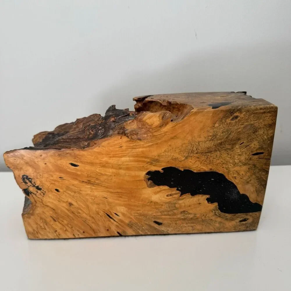 VTG Handcrafted Natural Burl Wood Jewelry Box Multi-Drawer Rustic Artisan Box